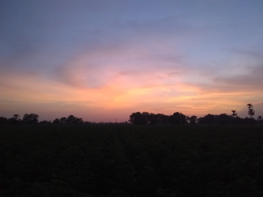 A beautiful evening view, Sky color