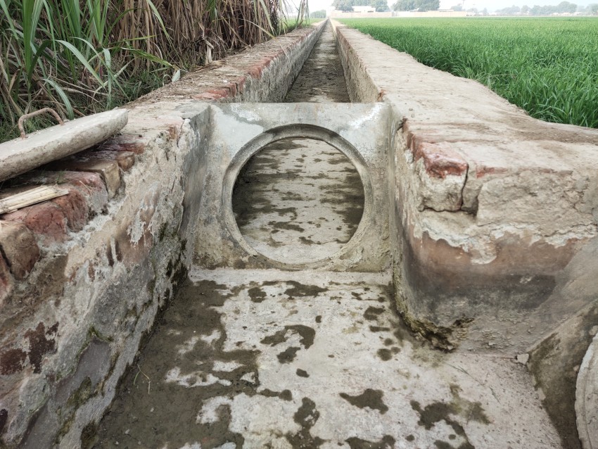A cement canal in Punjab whose cover has been removed