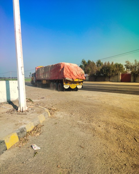 A loaded NLC trailer on its way to the National Highway