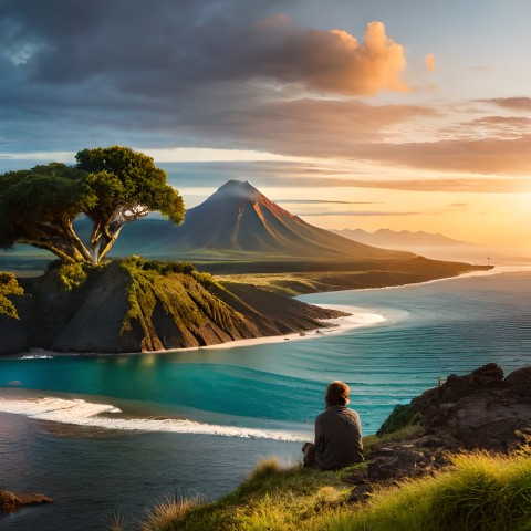 A man watching a beautiful nature (Ai generated Image)