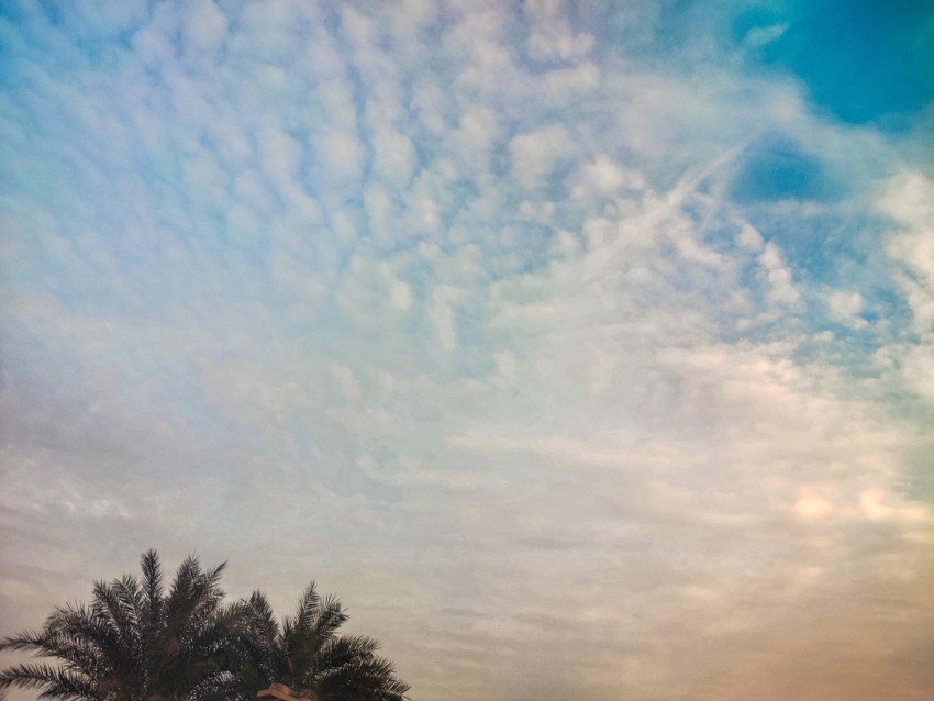 Beautiful sunset red & blue cloudy sky view, nature landscape stock footage