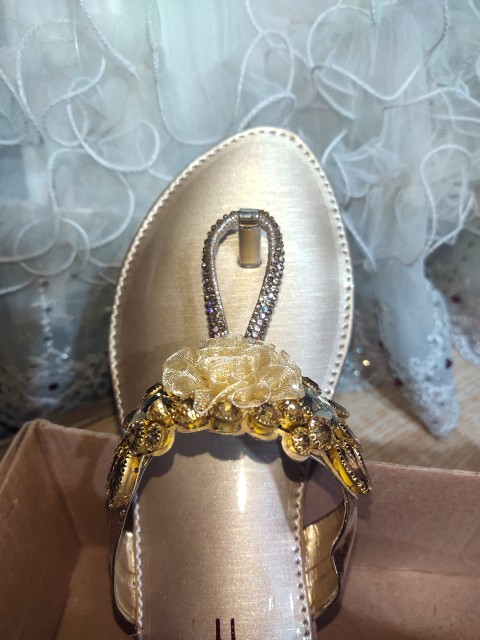 Beautiful view of beautiful beaded heel sandals for women