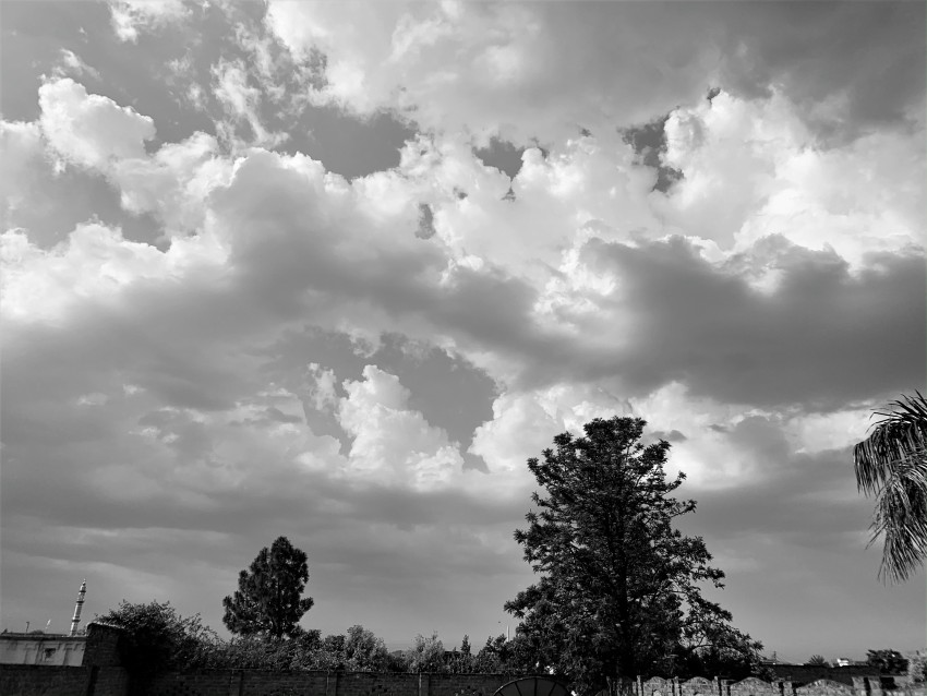 Black & White Image of Clouds