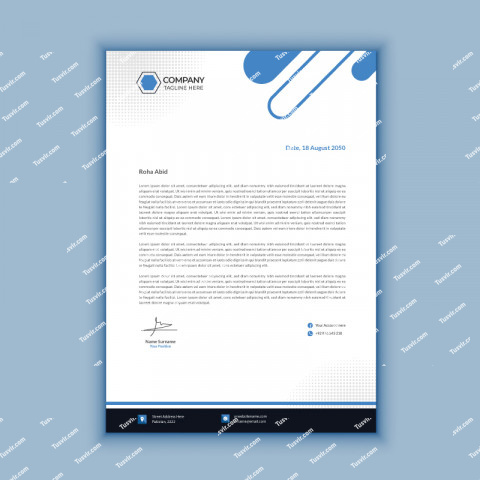 Business Letterhead Blue Shade Colors