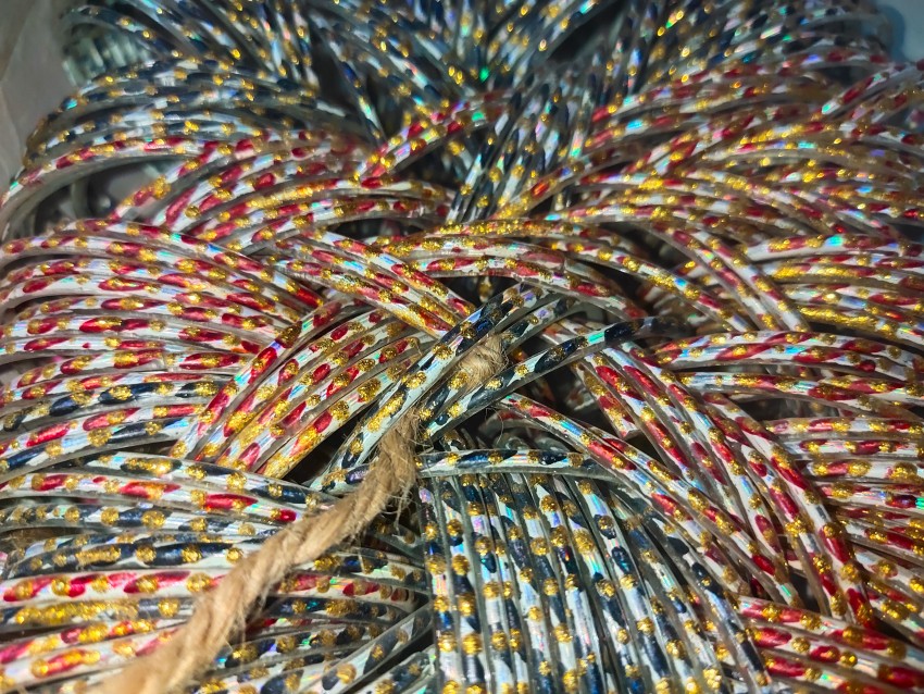 Close-up view of beautiful bangles for women