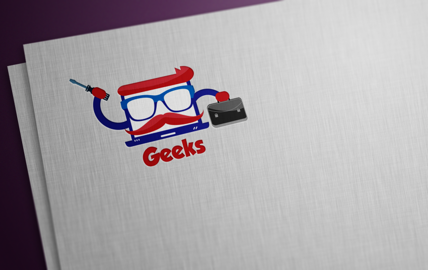Computer Geeks Repair Business Logo