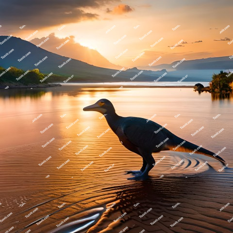 Dodo bird standing in the sea water (Ai generated Image)