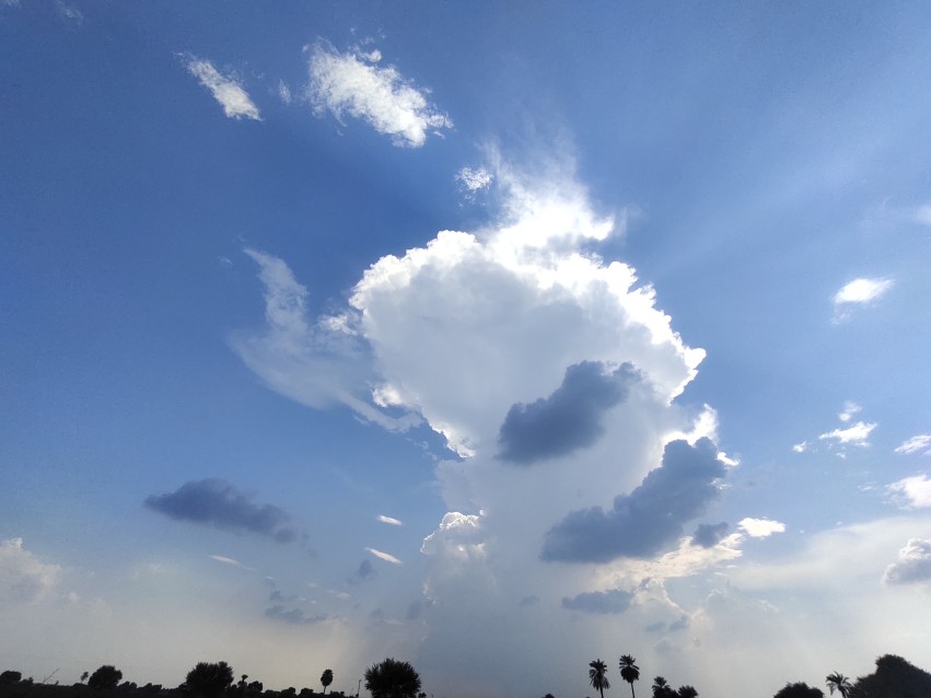 Enchanting view of clouds in winter sky