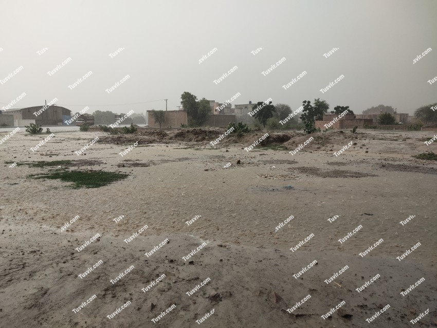 Heavy rain national highway road side view