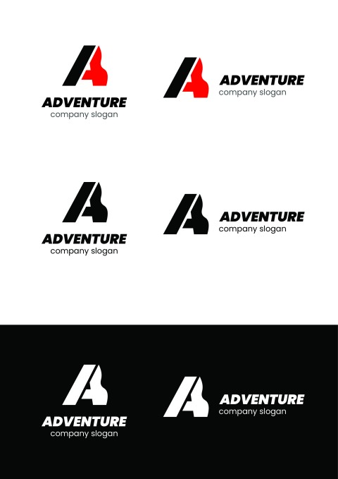 Latter A Logo, Vector, flat icon, badges, labels, clip art, Line art style, Thin line design, Color design