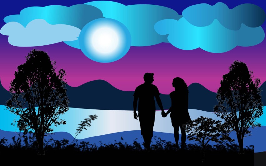 moon night blue sky