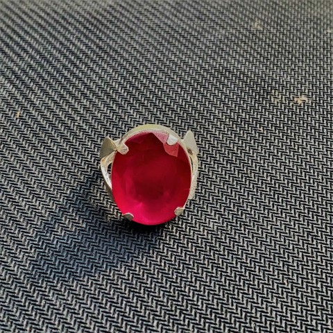 Natural Gemstone Ruby Silver Ring.