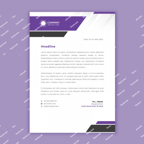 Purple Color Business Letterhead