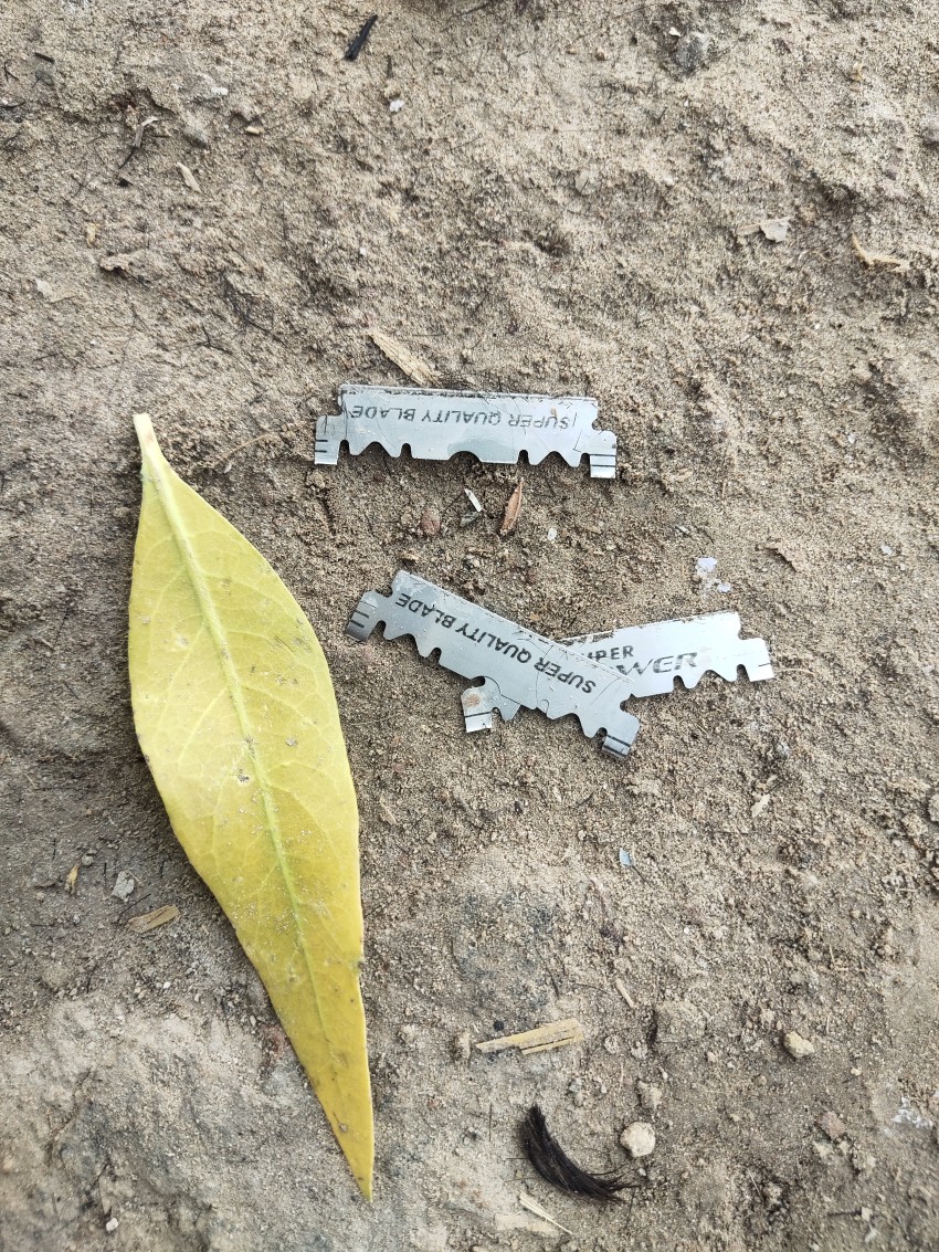 Three broken metal blades, Blade stock footage