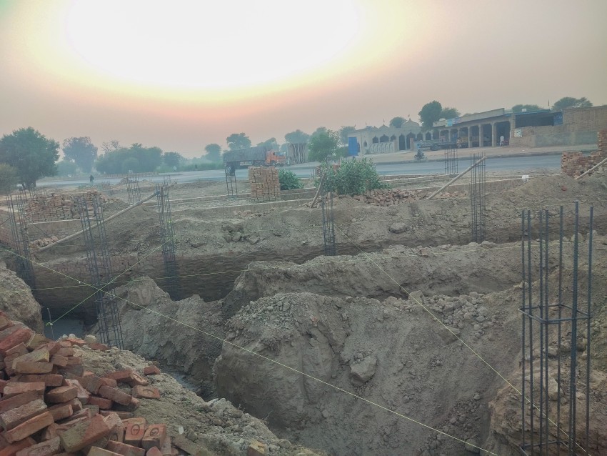 Under construction project and evening view