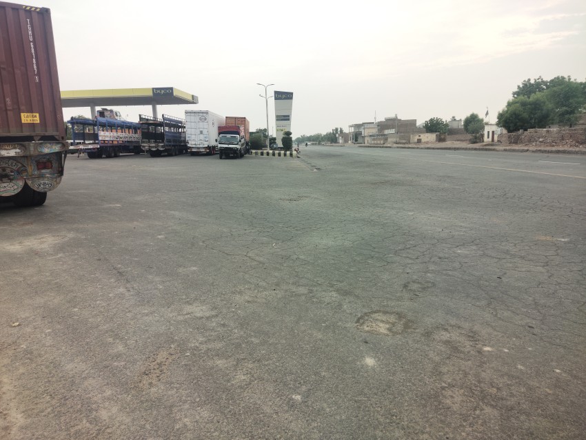 View of a petrol pump on the National Highway