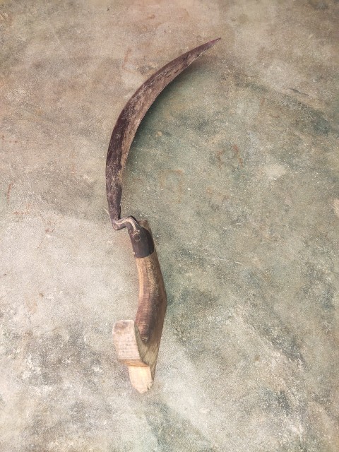 Vintage Sickle Scythe, Wheat grain sickle, primitive farm tool, old reaping tool, primitive farm decor, Harvest tool, Autumn decor,
