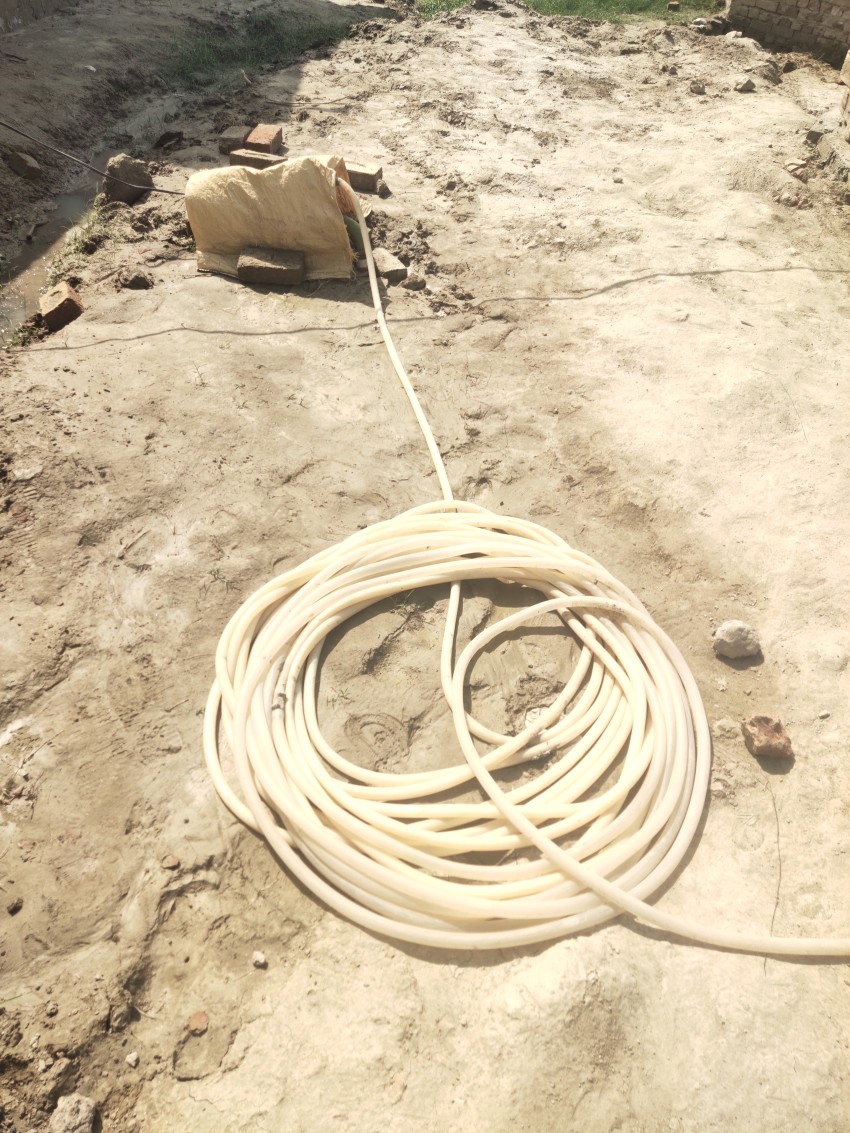 Water pipe and motor for pumping water inside construction building