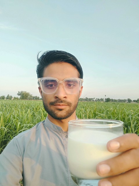 When you drink a glass of milk in pleasant weather.