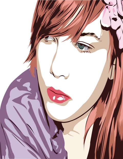 Young Girl Thinking Vector Illustration